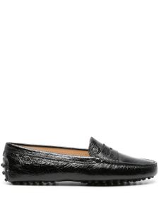 Tod's mocassins en cuir à effet froissé - Noir