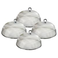 Voedselkap - 4x - rond - 30 cm - grijs - metaal - vliegenkap