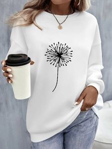 Dandelion Long Sleeve Crew Neck Casual Sweatshirt