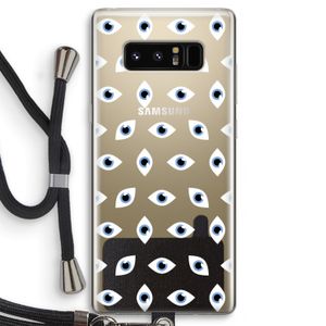 Eyes pattern: Samsung Galaxy Note 8 Transparant Hoesje met koord
