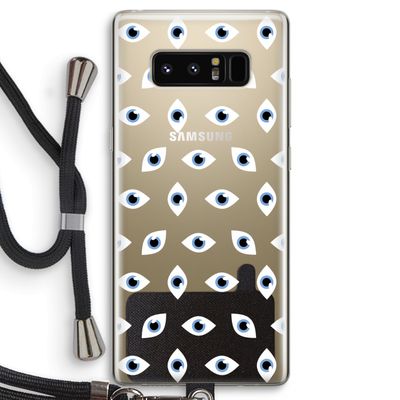 Eyes pattern: Samsung Galaxy Note 8 Transparant Hoesje met koord