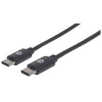 Manhattan USB-kabel USB 2.0 USB-C stekker 3.00 m Zwart 354882