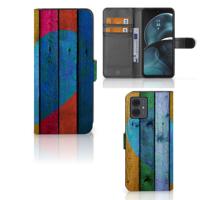Motorola Moto G14 | Book Style Case | Wood Heart - Cadeau voor je Vriend