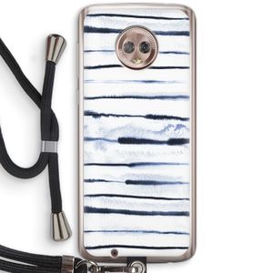 Ink Stripes: Motorola Moto G6 Transparant Hoesje met koord