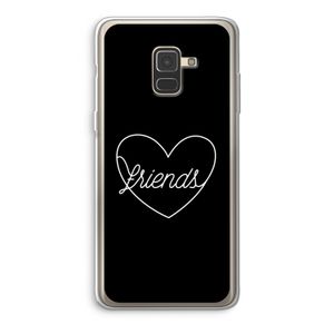 Friends heart black: Samsung Galaxy A8 (2018) Transparant Hoesje