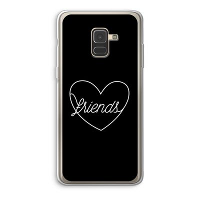 Friends heart black: Samsung Galaxy A8 (2018) Transparant Hoesje