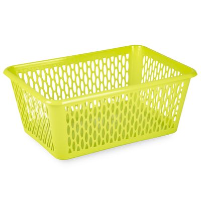 Opbergmand/kastmandje - 13 liter - groen - kunststof - 26 x 37 x 14 cm
