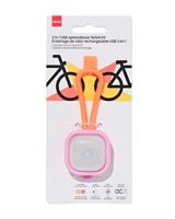 HEMA USB Fietslampje Voor- En Achter Roze