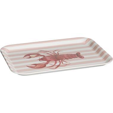 Dienblad Kreeft - roze - 43x32 cm - Leen Bakker