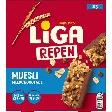 Liga Mueslirepen Chocolade 140g bij Jumbo