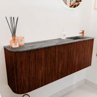 Toiletmeubel Mondiaz Joya Dlux | 111.6 cm | Meubelkleur Ruby | Faye wastafel Sombra Wasbak Rechts | 1 kraangat