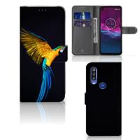 Motorola One Action | Telefoonhoesje | Met pasjeshouder | Papegaai
