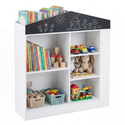 Boekenkast in Huisvorm Kinderboekenkast met Vakken Inclusief Krijtbord en Anti-kantelbeveiliging