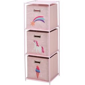 Storage solutions Opbergrek 3-laags - met manden - metaal - 35 x 35 x 102 cm - eenhoorn themaÂ    -