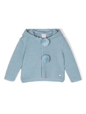 Paz Rodriguez hoodie Caricias à détail de pompons - Bleu