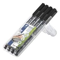 Staedtler Lumocolor permanent compact DRY SAFE 318-9WP4HZ Permanent marker Zwart Watervast: Ja