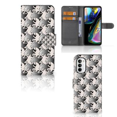 Motorola Moto G52 | Moto G82 | Telefoonhoesje | Met pasjeshouder | Salamander Grey