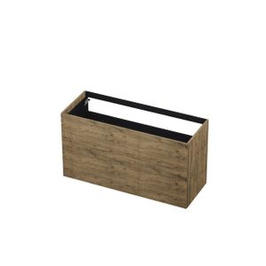 INK P2O Wastafelonderkast - 120x45x65cm - 2 lades - push 2 open - rechte opdekfronten MFC Naturel eiken 1259214