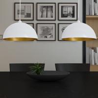 VidaXL Plafondlampen in hoogte verstelbaar halfrond wit 2 st VidaXL Plafondlampen in hoogte verstelbaar halfrond wit 2 st
