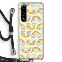 Regenboog: Sony Xperia 5 III Transparant Hoesje met koord