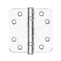 FORMANI Kogellagerscharnier | 76x76 | RVS Gepolijst | Chroom Look | LBS7676 Afgeronde hoeken