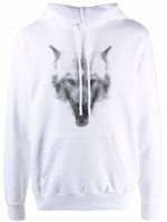 Marcelo Burlon County of Milan hoodie en coton à imprimé loup - Blanc