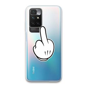 Middle finger black: Xiaomi Redmi 10 Transparant Hoesje