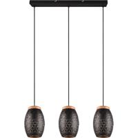 LED Hanglamp Zwart/Goud - 3 lichtpunten - E27 Fitting - Metaal