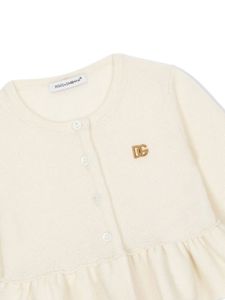 Dolce & Gabbana Kids cardigan en cachemire à logo DG - Tons neutres