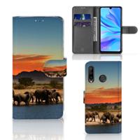 Huawei P30 Lite (2020) | Telefoonhoesje | Met pasjeshouder | Olifanten