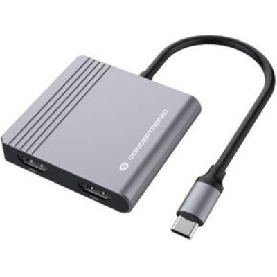 Conceptronic DONN13G notebook dock & poortreplicator Bedraad USB 3.2 Gen 1 (3.1 Gen 1) Type-C Grijs