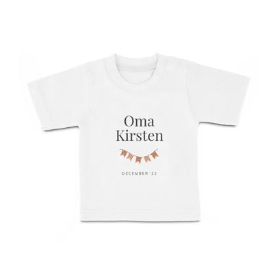 Baby shirt bedrukken - Korte mouw - Wit - 62/68