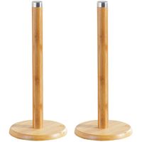 2x Keukenpapier houder bamboe hout 14 x 32 cm - Keukenrolhouders - thumbnail