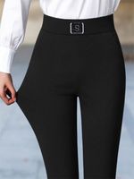 Plain Tight Pockets Casual Pants