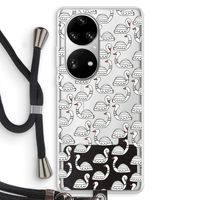 Zwanen: Huawei P50 Pro Transparant Hoesje met koord