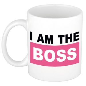 I am the boss mok / beker roze 300 ml   -