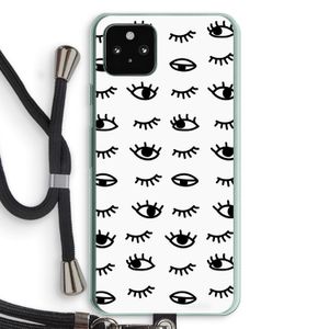 Eye pattern #2: Pixel 5a 5G Transparant Hoesje met koord