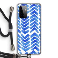 Blauwe pijlen: Samsung Galaxy A72 5G Transparant Hoesje met koord
