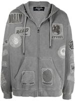 Etudes hoodie zippé à patch logo - Gris