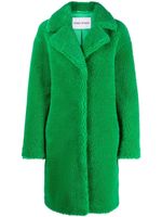 STAND STUDIO manteau boutonné en peau lainée artificielle - Vert