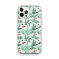 Flamingo bladeren: iPhone 12 Pro Max Transparant Hoesje Flamingo bladeren: iPhone 12 Pro Max Transparant Hoesje