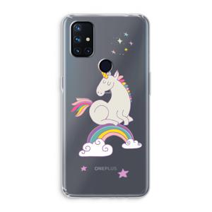 Regenboog eenhoorn: OnePlus Nord N10 5G Transparant Hoesje