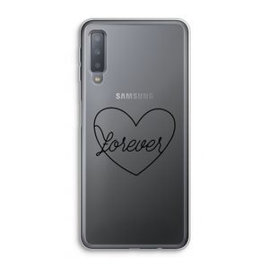 Forever heart black: Samsung Galaxy A7 (2018) Transparant Hoesje