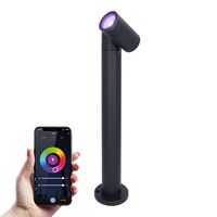 HOFTRONIC™ Amy smart sokkellamp - RGBWW - WiFi & Bluetooth - GU10 lichtbron - 45 cm - Padverlichting - Tuinspot - Voor buiten - Dimbaar via app - Kantelbaar - Google Assistant & Amazon Alexa - Zwart