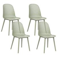 Beliani - EMORY - Eetkamerstoelen set 4 - Groen - Synthetisch