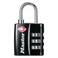 Hangslot masterlock 3-cijfer tsa zwart 30mm