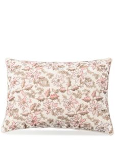 Anke Drechsel coussin en velours à fleurs brodées - Blanc