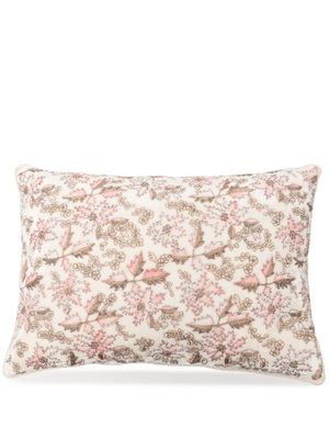 Anke Drechsel coussin en velours à fleurs brodées - Blanc