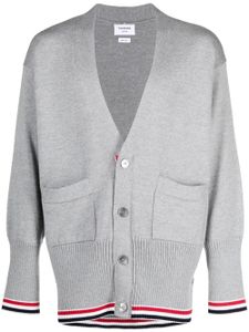 Thom Browne cardigan en laine vierge à col v - Gris