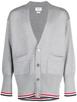 Thom Browne cardigan en laine vierge à col v - Gris